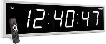 Ivation Huge Oversized 72" Large Digital LED Clock | Big Digital Clock by Ivation