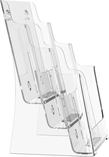 zavekia 3 Tier Acrylic Brochure Holder 8.5 x 11 inch, Magazine Holder, Flyer - Image 2
