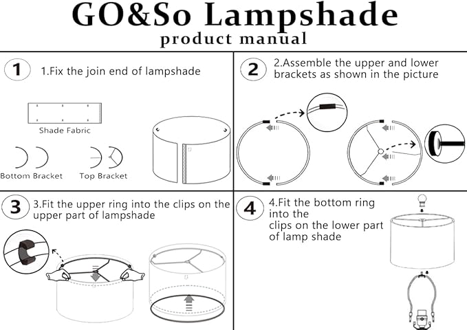 GO&SO Black Velvet Lamp Shades Set of 2 Medium Drum Lampshades -13" Top x 13" - Image 5