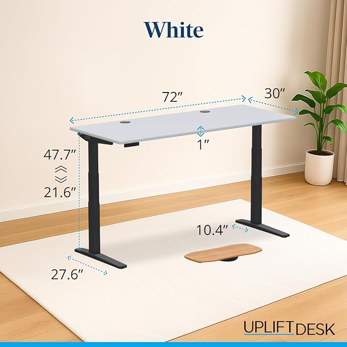 UPLIFTDESK V3 2-Leg White Laminate Wood Standing Desk – Adjustable Height - Image 2