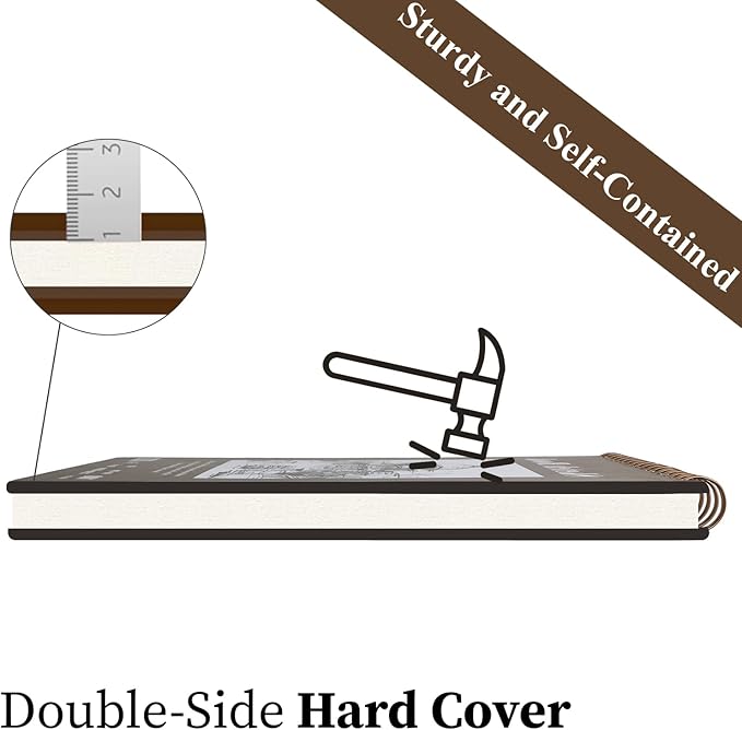 8" x 10" Sketch Book, 100 Sheets Hardcover Sketchbook, 68 lb/100gsm Drawing - Image 4