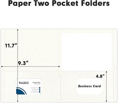 RAZCC Two Pocket Folders, 50 Pack 2 Pocket Folders Fit Letter Size Paper - Image 2