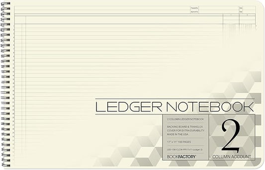 BookFactory Accounting Ledger Notebook/Large 2 Column Accounting Ledger by BookFactory