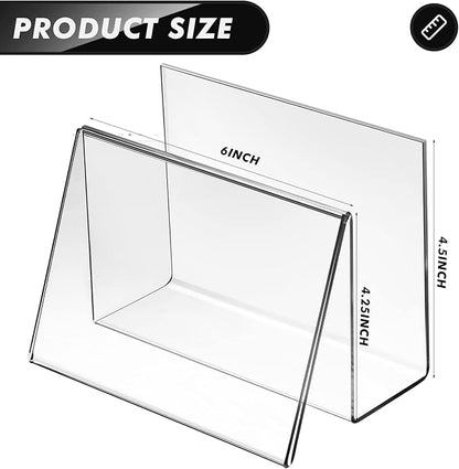 Crtiin 6 Pcs Clear Acrylic Postcard Holder Business Card Holder Greeting Card - Image 2
