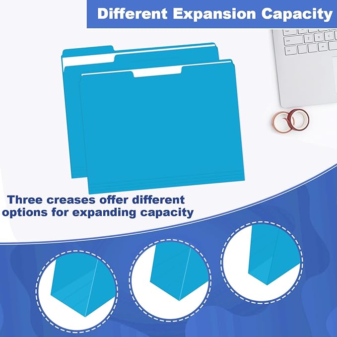 File Folder, HERKKA 120 Pack 1/3 Cut Tab File Folders, File Folders Great - Image 4
