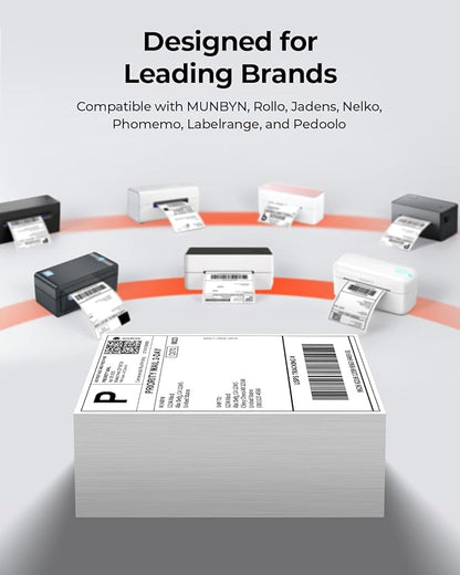 MUNBYN 4x6 Inch Direct Thermal Labels, 6000 Labels/12 Stacks, Fanfold Shipping - Image 2