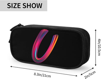 Cute Initial Pencil Case for Kids Students, Large Capacity Pencil Pouch for - Image 2