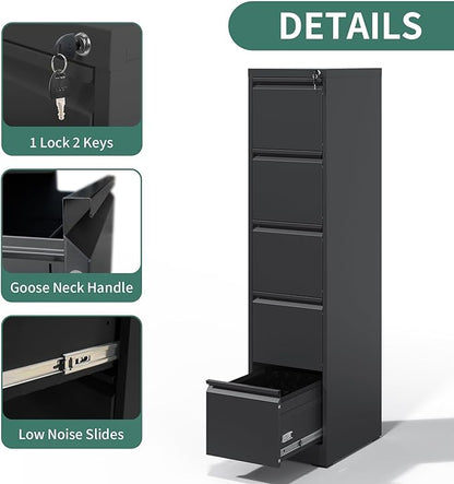 FLIXELIO 5 Drawer File Cabinet - Image 5