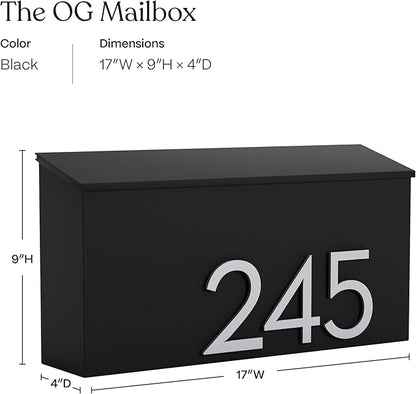 post & porch The OG Mailbox | Wall Mounted Mailbox | Black/Brown/White/Grey - Image 2