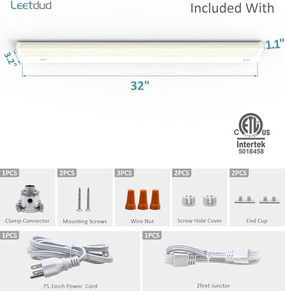 Leetdud LED Under Cabinet Lighting Hardwired or Plug in, 32 Inch 16W, Dimmable - Image 9