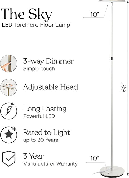 Brightech Sky LED Floor lamp, Torchiere Super Bright Floor Lamp - Image 3