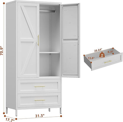 SUPEER Metal Wardrobe Cabinet - Image 2