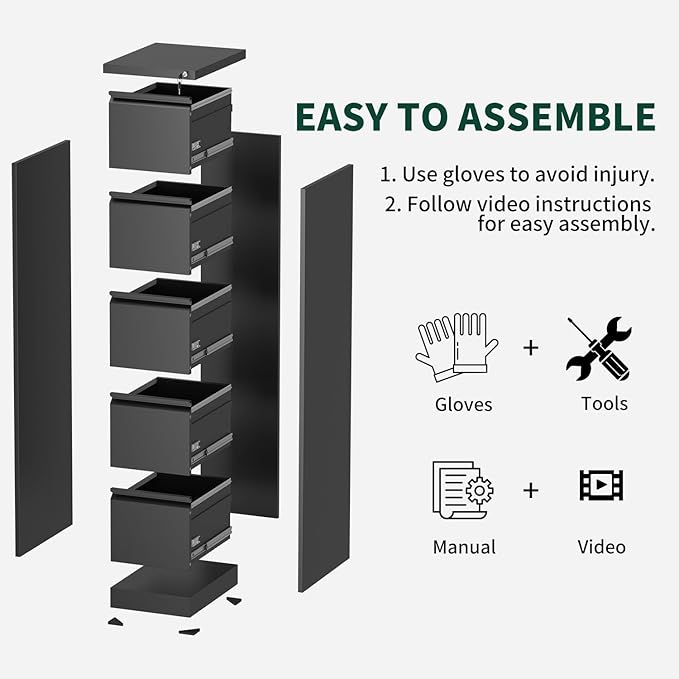 Yukimo 4 Drawer File Cabinet - Image 8