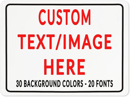 Custom Sign Personalized Custom Metal Sign, Customize by Custom