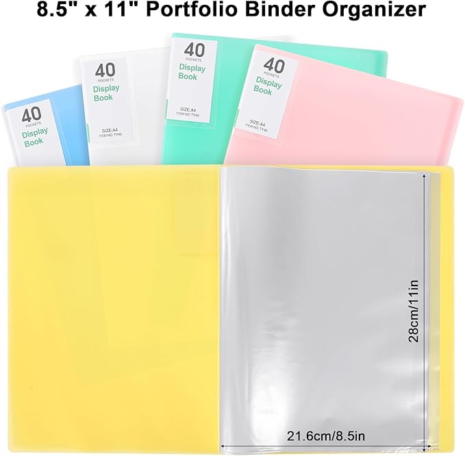 Phyxin Portfolio Binder, 60-Pocket Portfolio Folder 8.5" x 11", Displaying 120 - Image 3