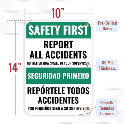 1PC Safety Sign, 14 x 10 Inches - Image 2