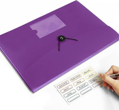 5 Pack 7 Pocket Accordian File Organizer, Expanding File Folder - Image 4