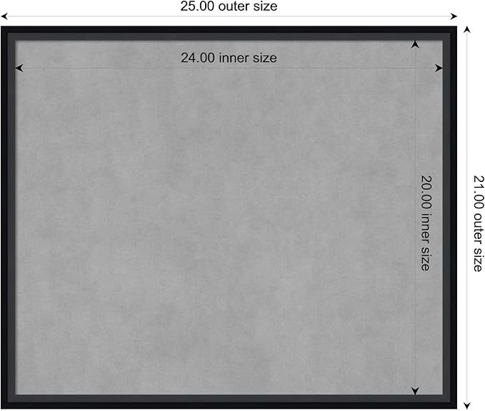 Amanti Art Black Framed Magnetic Board 21x25 Medium Vision Board - Image 4