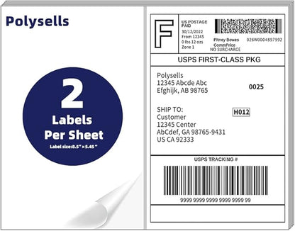 POLYSELLS Self Adhesive Address Shipping Labels by POLYSELLS