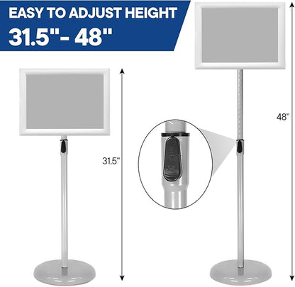 SENZHIYI Adjustable Poster Stand Holder Heavy Duty Snap Open Aluminum Pedestal - Image 4