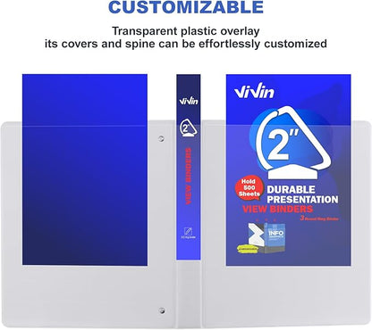3 Ring Binder 2 Inch, ViVin Sturdy 2"-Slant D Ring Binder - Image 4