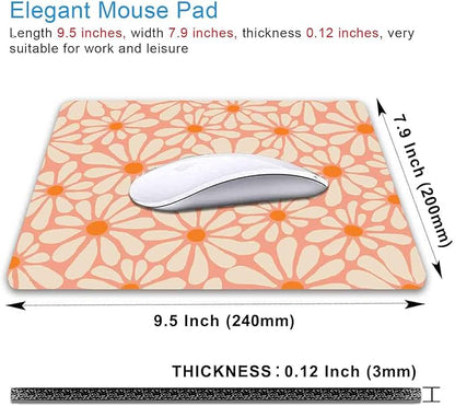 IMAYONDIA Cute Pink Mouse Pad, Daisy Flowers Mouse Pad, Aesthetic Modern Art - Image 2