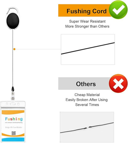 Fushing 20Pcs Retractable ID Badge Holders ID Badge Reels - Image 4