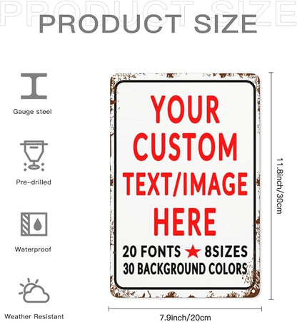Custom Sign Personalized Custom Metal Sign, Customize - Image 6