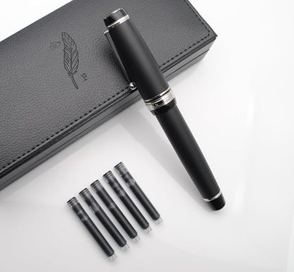 xixixiaozhu Metal Big Fountain Pen Set Medium Nib 0.7mm, Includes Ink Refill - Image 3