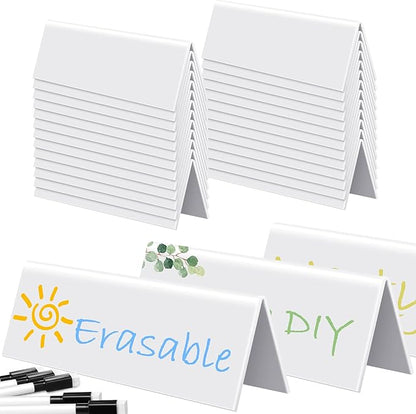Fainne 100 Sets Dry Erase Name Tent Cards by Fainne