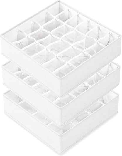 Criusia 3 Pack Sock Underwear Drawer Organizer Dividers, 64 Cell Fabric by Criusia
