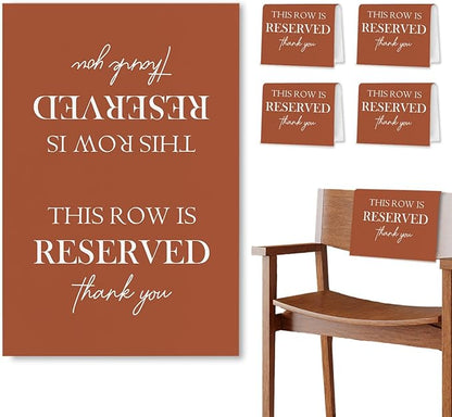 ChissNook Reserved Seating Chair Signs, This Row Is Reserved Pew Cloths Seating by Unknown