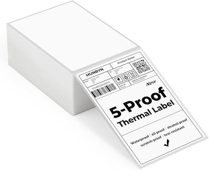 MUNBYN 4"x6" Direct Thermal Shipping Labels, Durable Waterproof, Scratch-Proof by MUNBYN
