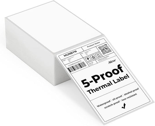 MUNBYN 4"x6" Direct Thermal Shipping Labels, Durable Waterproof, Scratch-Proof by MUNBYN