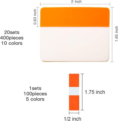500 Pieces Tabs 2 Inch Sticky Index Tabs, Writable and Repositionable File Tabs - Image 2