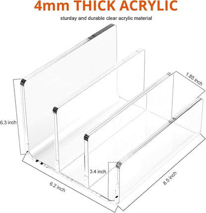 Richboom Acrylic File Sorter, 8.5"x6.3"x6.2", Upright File Organizer - Image 3