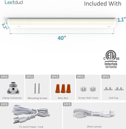 Leetdud LED Under Cabinet Lighting Hardwired or Plug in, 40 Inch 20W, Dimmable - Image 9
