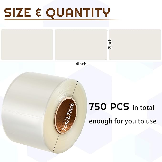 Zonon 2500 Pcs Clear Labels Label Protector Clear Stickers Wafer Seals - Image 2