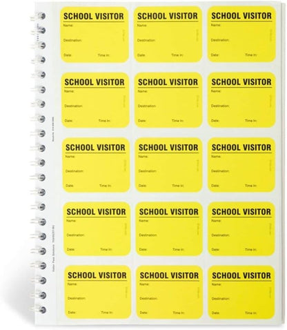 School Visitor Log Book, Spiral-Bound Visitor Badges, Guest Register Book by IDCardPros