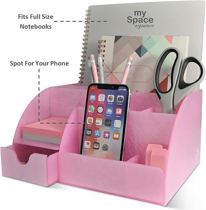 Pink Desk Organizer Office, - Image 3