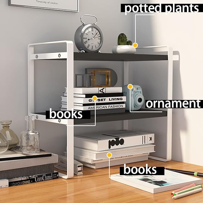SIDIANBAN Desktop Organizer Shelf Office Storage Rack Computer Desk Bookshelf - Image 6