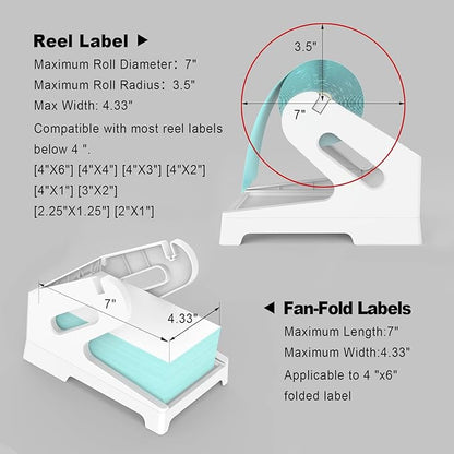 Vazioyar Thermal Label Holder for Rolls and Fan-Fold Labels, Sticker Roll - Image 3