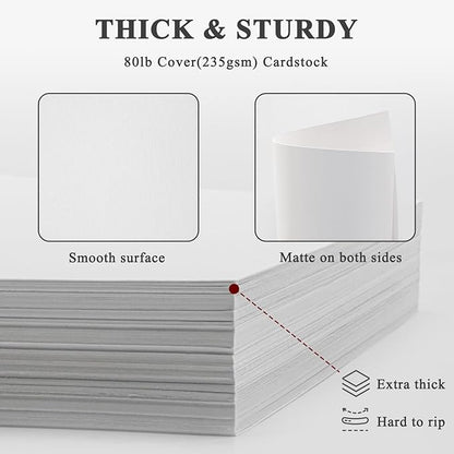 White Cardstock 8.5 x 11"Inch, 80lb Cardstock Paper, 30 Sheets Card Stock Paper - Image 3