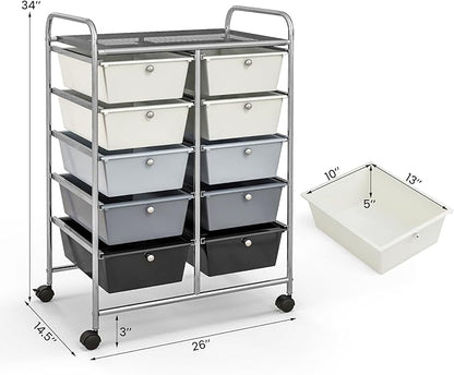 GLACER 10 Drawer Rolling Cart, Storage Cart - Image 3