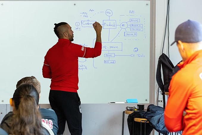 Glass Whiteboard 6'x 4', Magnetic Dry Erase Board, Large Framless Glass White - Image 2