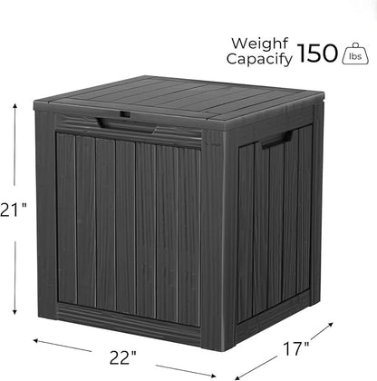 Decksplore 35 Gallon Outdoor Storage Box Waterproof Lockable Resin Deck Box - Image 2