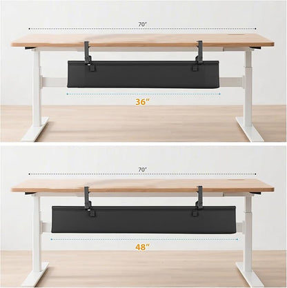 Oxford Cloth Under Desk Cable Management Tray, No-Drill 36" Desk Cable - Image 8