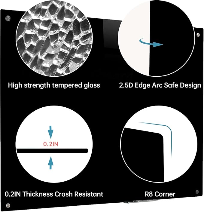 Glass Black Board Magnetic Dry Erase Board - Image 3