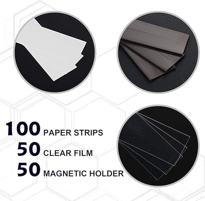 LLPT Magnetic Label Holder 4" x 1.2" 50 Packs C Channel 300g White Paper Cards - Image 3