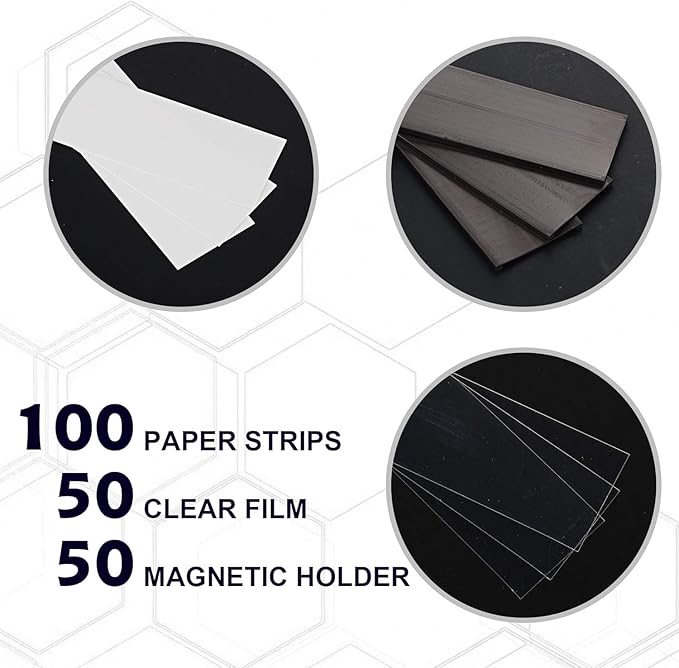LLPT Magnetic Label Holder 2” x 1” 26 Packs C Channel 300g White Paper Cards - Image 2